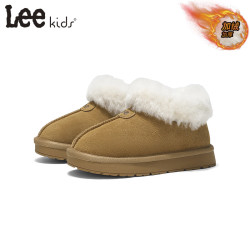 LEE KIDS 童鞋 冬季新款儿童雪地靴加绒防滑棉靴 防水中筒靴 黄棕