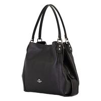 COACH 蔻驰 EDIE系列 女士皮革单肩手提包 57125 LIBLK 黑色 大号
