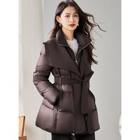 安瑞井 欧美轻奢千金名媛女式羽绒服秋冬加绒加厚保暖翻领设计高级感外套