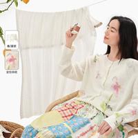 飞鸟和新酒 圆领花朵印花时尚针织衫毛衣开衫外套上衣女