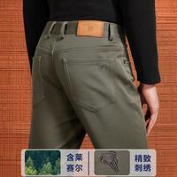 博斯绅威 BOSSSUNWEN 秋冬推荐轻商务舒适透气仿牛仔男士休闲裤