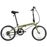 PLUS会员：大行 经典D6折叠自行车20英寸6速成人休闲单车 KBC061 青草绿 20英寸