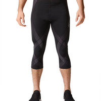 CW-X 男士耐力发电机关节和肌肉支撑 3/4 压缩紧身压缩裤 黑色 X大码