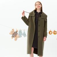 La·go·go 优雅翻领 女士绵羊毛毛呢外套