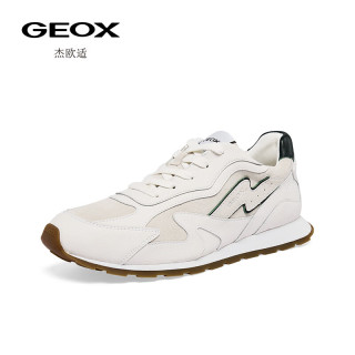 GEOX 2025秋冬男鞋舒适百搭圆头厚底运动低帮时尚休闲情侣鞋 白色 44