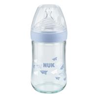 NUK 40.745.723 玻璃奶瓶 240ml 蓝色 6月+