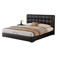  简莯居 头层牛皮 床 钢木排骨架