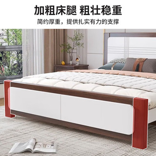  标勋 现代简约 双人床+弹簧床垫 宝马灰床+20CM弹簧床垫 1.2米*2米