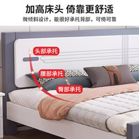 标勋 现代简约 双人床+弹簧床垫 宝马灰床+20CM弹簧床垫 1.5米*2米