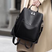 哈森 女士双肩包 头层牛皮大容量时尚休闲背包