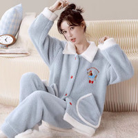 SNOWFLYING/雪中飞 保暖 女士家居服套装 NSJLY-KS215蓝色腊肠小狗 L 【100-120斤】