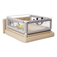  嘻优米 免打孔 婴儿床围栏 三面装 1.8+2+2米【送床头杆+U型免打孔 】