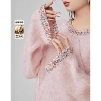 MT 轻奢圆领撞色边线衫气质舒适含羊毛针织衫