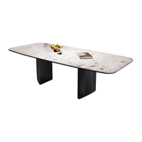  德利丰 高级感 岩板餐桌套装+克雷椅 【一桌四椅】1.8米餐桌+克雷椅