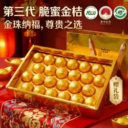 京鲜生 融安6A级脆蜜金柑 每粒包金箔纸 净重2.5斤 24粒 *2盒