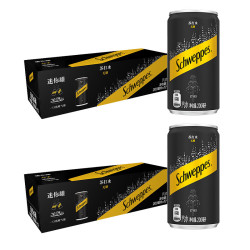可口可乐 怡泉 Schweppes 无糖零卡苏打水 200ml*12罐*2