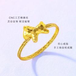 六福珠宝 黄金戒指 光影金小马驹 1.28g
