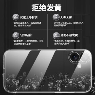  Apple/苹果 高清透明持久不发黄 iPhone16ProMax手机壳  硅胶