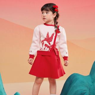  balabala/巴拉巴拉 甜美精致绣花 儿童汉服套装