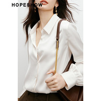 HOPESHOW/红袖 垂感缎面顺滑质感 女士衬衫