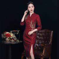 CUIWANZHI/崔万志 重工珠绣 女士旗袍连衣裙