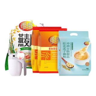 维维 维他型豆奶粉 经典营养早餐 速溶即食冲饮，豆奶+麦片+芝麻糊+搅拌杯（颜色随机）1680g*1礼盒装