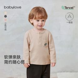 娃爱的蓓蓓 宝宝长袖t恤春秋棉莫打底衫婴幼儿外出衣服上衣