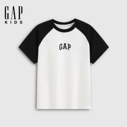 Gap 男女童2026春季新款纯棉logo印花插肩袖短袖T恤儿童装867589