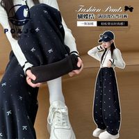 百亿补贴：皮偌乔 加绒加厚卫裤女童2025裤子新款秋冬儿童休闲冬季宽松运动弯刀