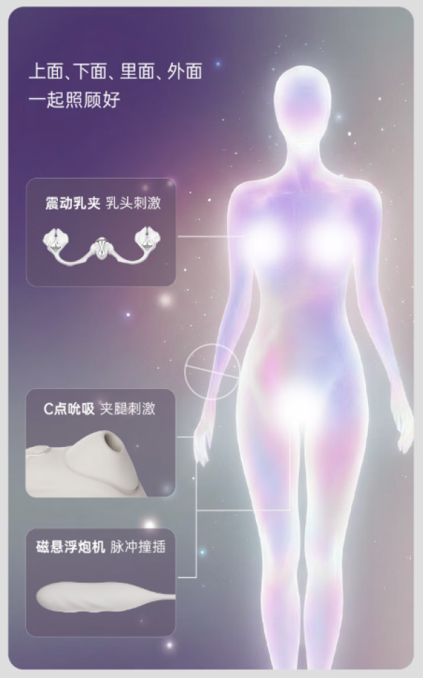 值友专享:UPKO 小海螺 AI智能吮吸跳蛋+震动棒 分体式脉冲炮机(赠丝袜一双)