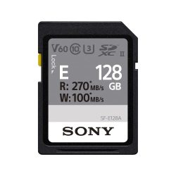 SONY 索尼 128GB UHS-II SDXC高速存储卡 SFE128A 读写速度270MBs V60 U3专业相机内存卡