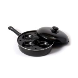 Fox Run 碳钢煎蛋锅套装 不粘涂层 34cmx20cm 4格煮蛋器带盖 煎炒