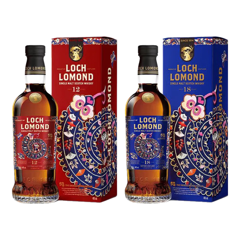  Loch Lomond/罗曼湖 英国原瓶 苏格兰单一麦芽威士忌套装 蛇年12年+18年套装