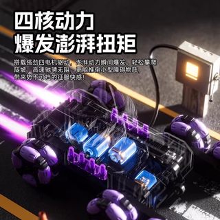  星域传奇 手势感应 儿童遥控坦克车 升级款-八轮八驱变形特技水弹坦克车【多变姿态✅手势+手柄 双遥控】迷彩蓝