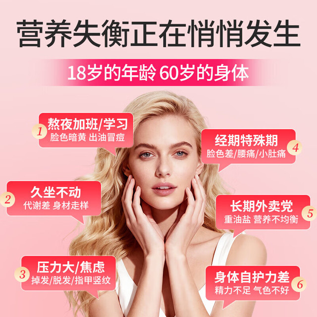 OLLY 女性复合维生素B族维C女士软糖烟酰胺维A维D维E护发50粒装0碘
