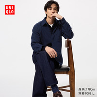  UNIQLO/优衣库 纯棉 男士法兰绒衬衫 69 藏青色 4XL