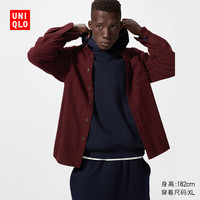 UNIQLO/优衣库 纯棉 男士法兰绒衬衫 19 酒红色 M