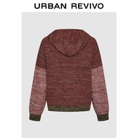  URBAN REVIVO 撞色拼接 男士针织开衫