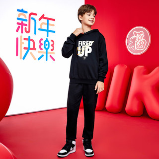  NIKE/耐克 纯棉舒适 儿童套装 正黑色 【春秋纯棉舒适】 140 /68 【身高128-140cm】