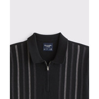  Abercrombie & Fitch 半拉链设计 男士针织毛衣 黑色 2XL  (185/124A)