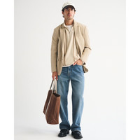  Abercrombie & Fitch 半拉链设计 男士针织毛衣 奶油黄 XL (180/116A)