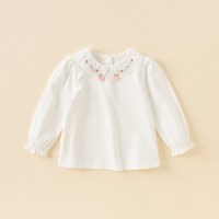  DAVE&BELLA/戴维贝拉 纯棉 女童T恤 米白