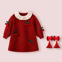  BORBOON/波步 喜庆拜年 女童连衣裙 樱桃裙+红发夹