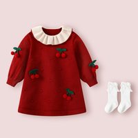  BORBOON/波步 喜庆拜年 女童连衣裙 樱桃裙+白袜