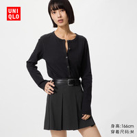 UNIQLO/优衣库 提花罗纹 女士开衫 09 黑色 M