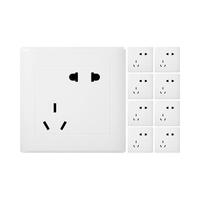 FEIDIAO 飞雕 A3嘉润系列 A310ABL-X 斜五孔插座 白色 8只