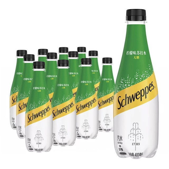 年货大集、今日必买、88VIP：怡泉 无糖苏打水气泡水 400ml*12瓶