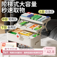 登比 药箱家用医药箱大容量药品收纳盒多功能分层大号药盒急救医疗箱