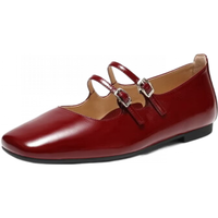  BeLLE/百丽 法式优雅 女士玛丽珍鞋 酒红色 37