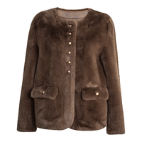  Roey s house 环保皮草 女士皮毛一体外套 咖色 L